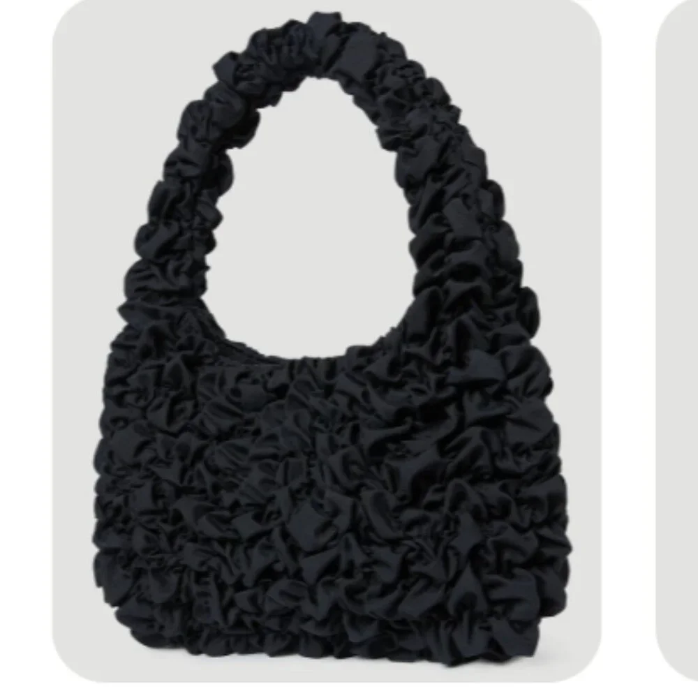 NWT Loeffler Randall Syd Black Smocked Mini Hobo Bag